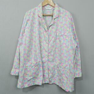 Victoria's Secret Womens Floral Pajama Top Multicolor‎ Size XL Button Up